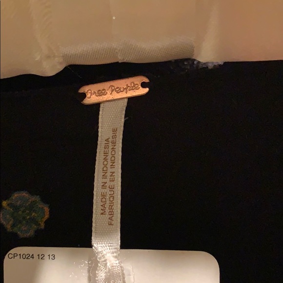 Free People black romper with gold green designs - Picture 9 of 11